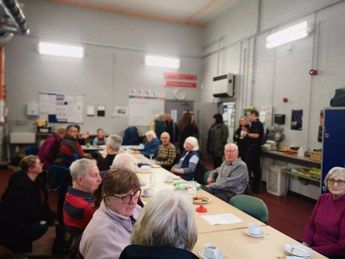 GillsTopCH's tweet photo. So pleased with the turn out for our 1st #CommunityCoffeeMorning today.โ Lovely to see some new faces mixed in with some familiar. ๐ฎโโ๏ธ๐ Thanks to all that attended @GRA_NYFRS. #combatloneliness one cup of #tea at a time. (plus #cake) ๐ฐ๐ต https://t.co/kFYxN8oSAc