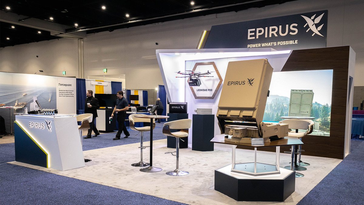 epirus's tweet photo. We’ve turned science fiction into science fact. Want to see for yourself? Stop by booth 2241 at @AFCEA #WEST2022 to see scaled prototypes of Leonidas and Leonidas Pod, our next-generation, high-power microwave systems. #PowerWhatsPossible https://t.co/MGGJIeLSpF