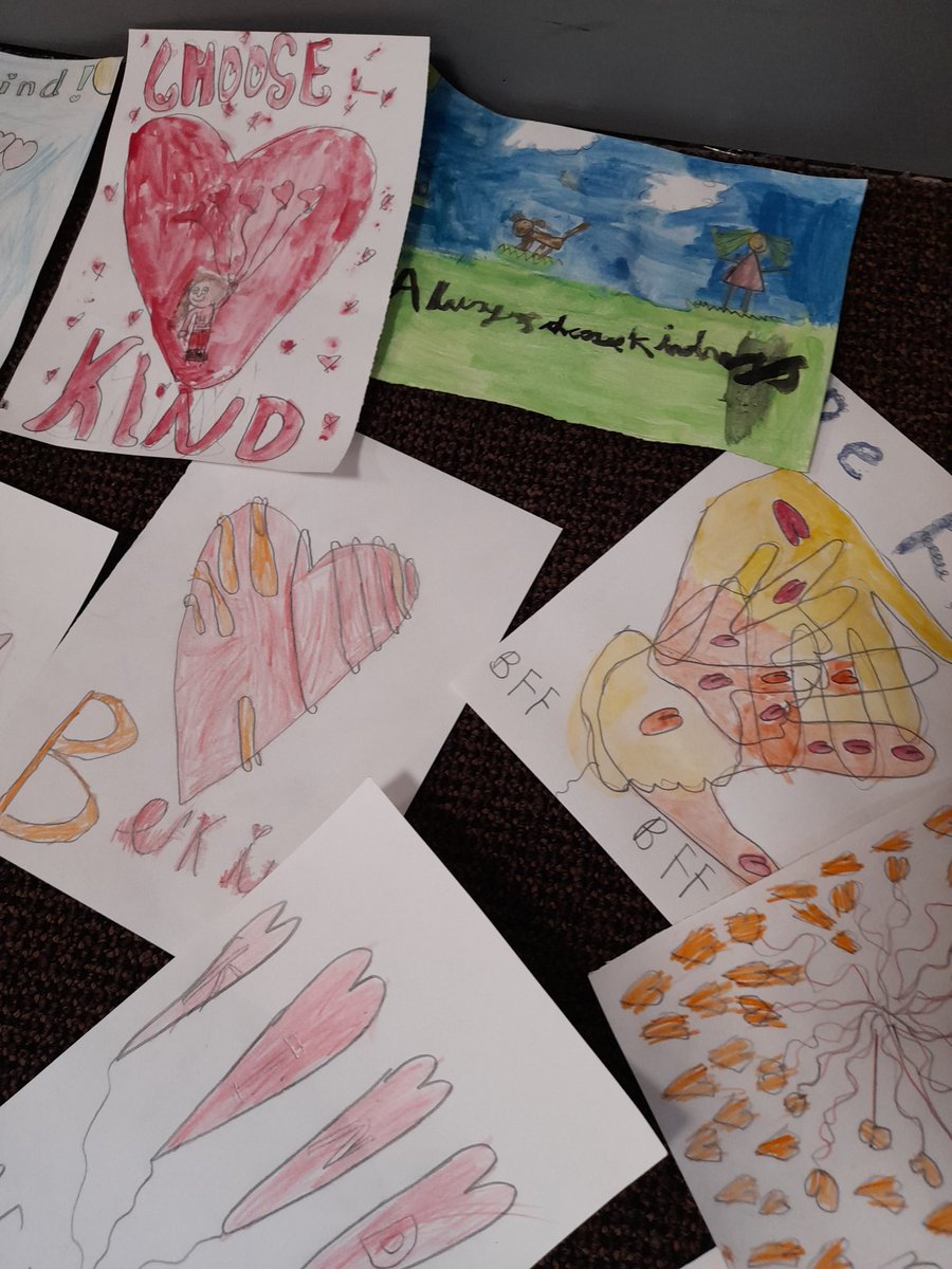 AcademyWalton's tweet photo. We celebrated #RandomActsOfKindnessday2022 today in class 4. Children created beautiful #kindness cards with watercolours and pencils. Fantastic work Moore class!🥰❤⭐
#RandomActsOfKindness 
@WatertonTrust 
@WkfdOfficial https://t.co/RUSF70fHcK