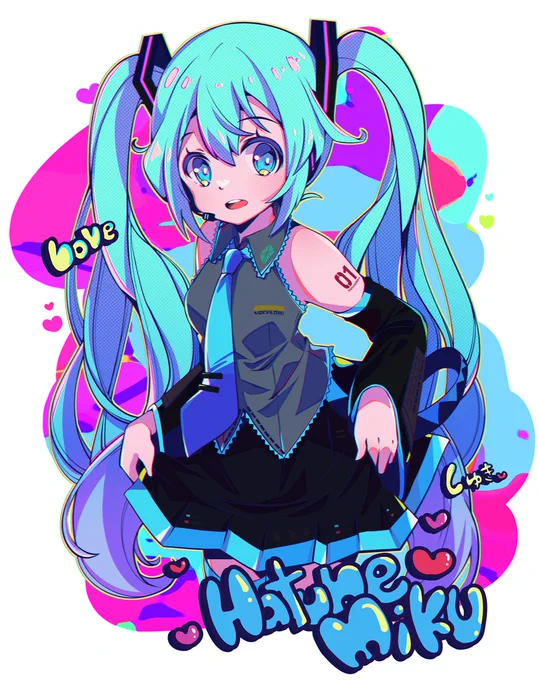 #初音ミク
 #ミクWEGO放課後アート部
 💜💙💚💛💜❤💗💖しゅき 