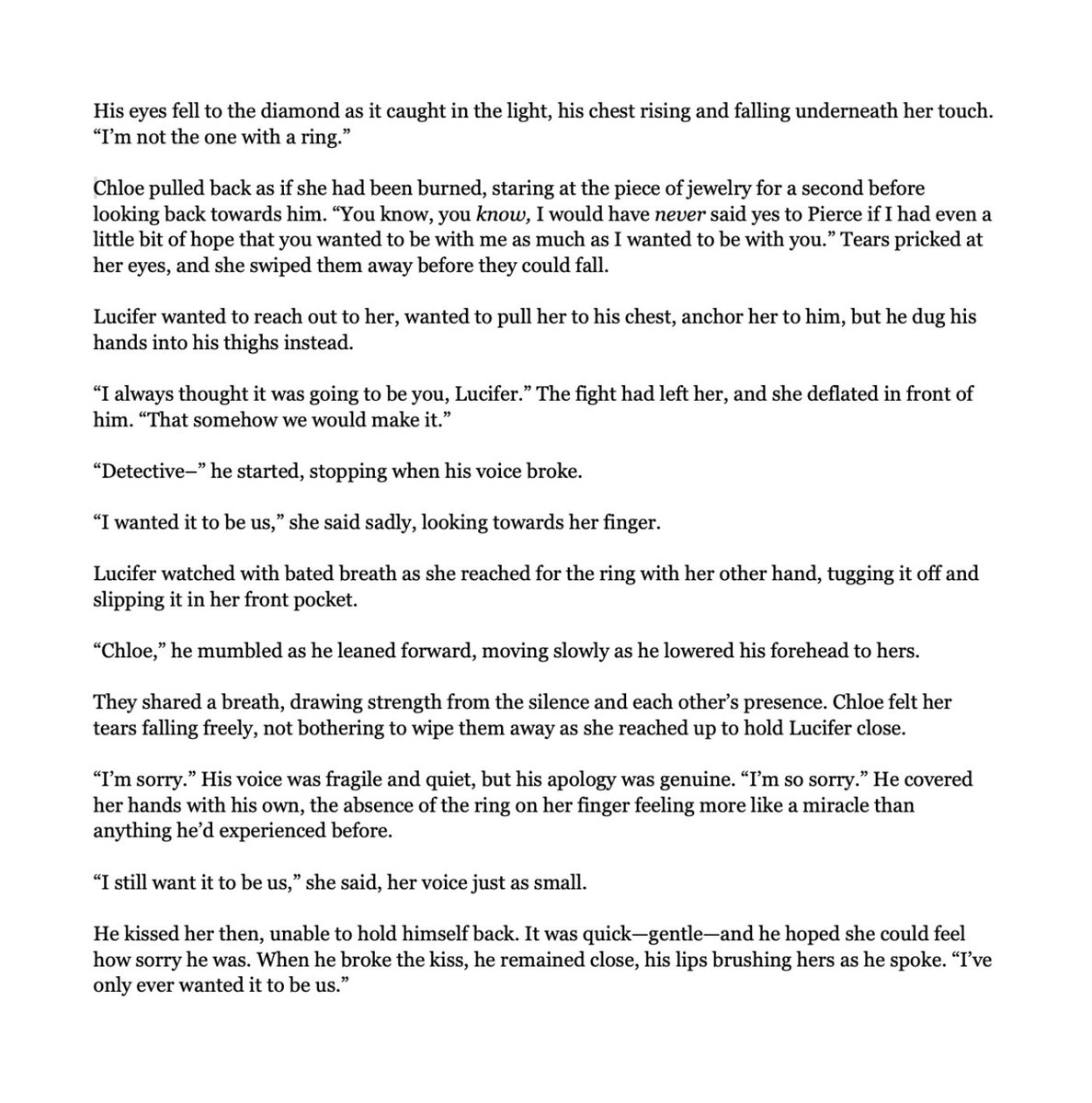 Set at the end of 3.22. Chloe goes to see Lucifer.