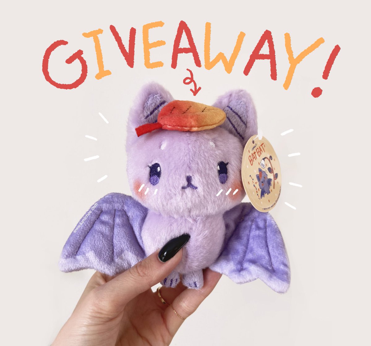 LumicheeShop's tweet photo. 🍁Giveaway🍁
Thank you so much for a successful plush launch! To celebrate, we are giving away a Batbat keychain plush! 🥰

To enter:
🦇Follow @LumicheeShop 
🦇Retweet (no QRT)
🦇Comment below with a 🍁and what you would name them if you won!

Open worldwide, ends 2.25.22 https://t.co/dmKEpUCWKE