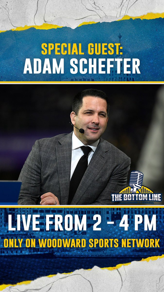 BottomLineWSN's tweet image. Fellow Michigan man Adam Schefter joins the show today!! DON’T MISS IT!