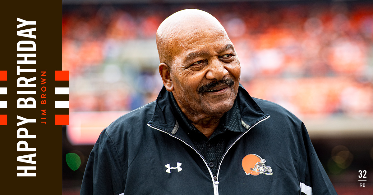 Browns's tweet photo. Retweet to wish the 🐐 @JimBrownNFL32 a happy birthday! 🥳 https://t.co/OfijTz0hNw