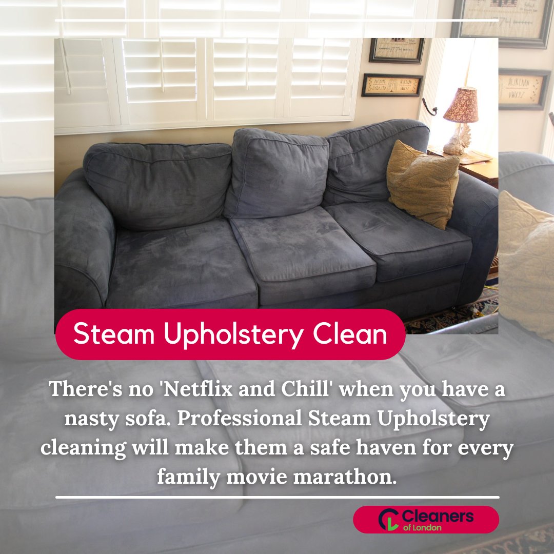 CleanersLDN's tweet photo. Why not just sit back and enjoy a freshly steamed sofa? We know you're all tired from work, but don't forget to treat yourself once in awhile.
https://t.co/LzY11eGAWG

#netflixandchill #chill #couchpotato #sitandrelax #freshandclean #steamsofa #steamupholstery https://t.co/WxG7sCR45Z