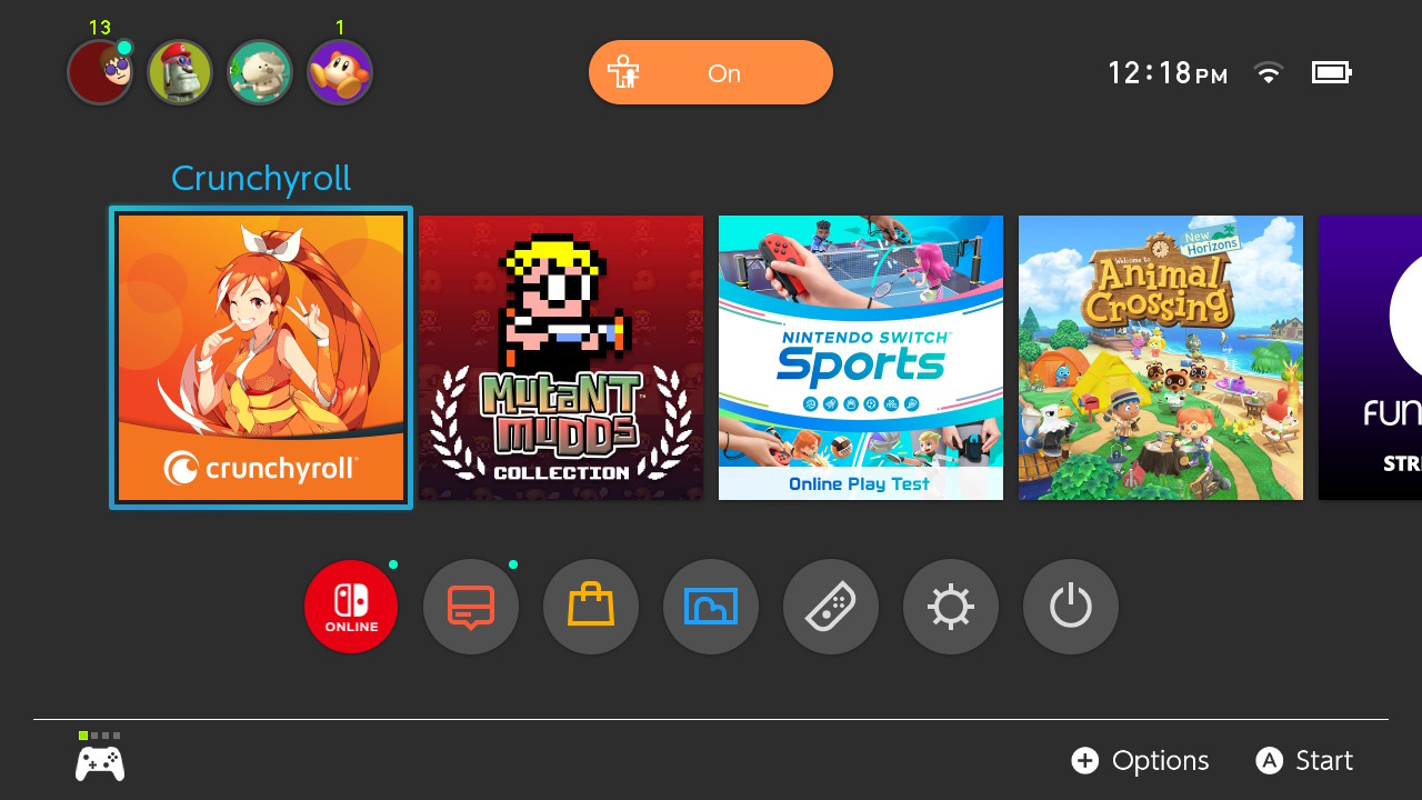 Crunchyroll, Aplicações de download da Nintendo Switch