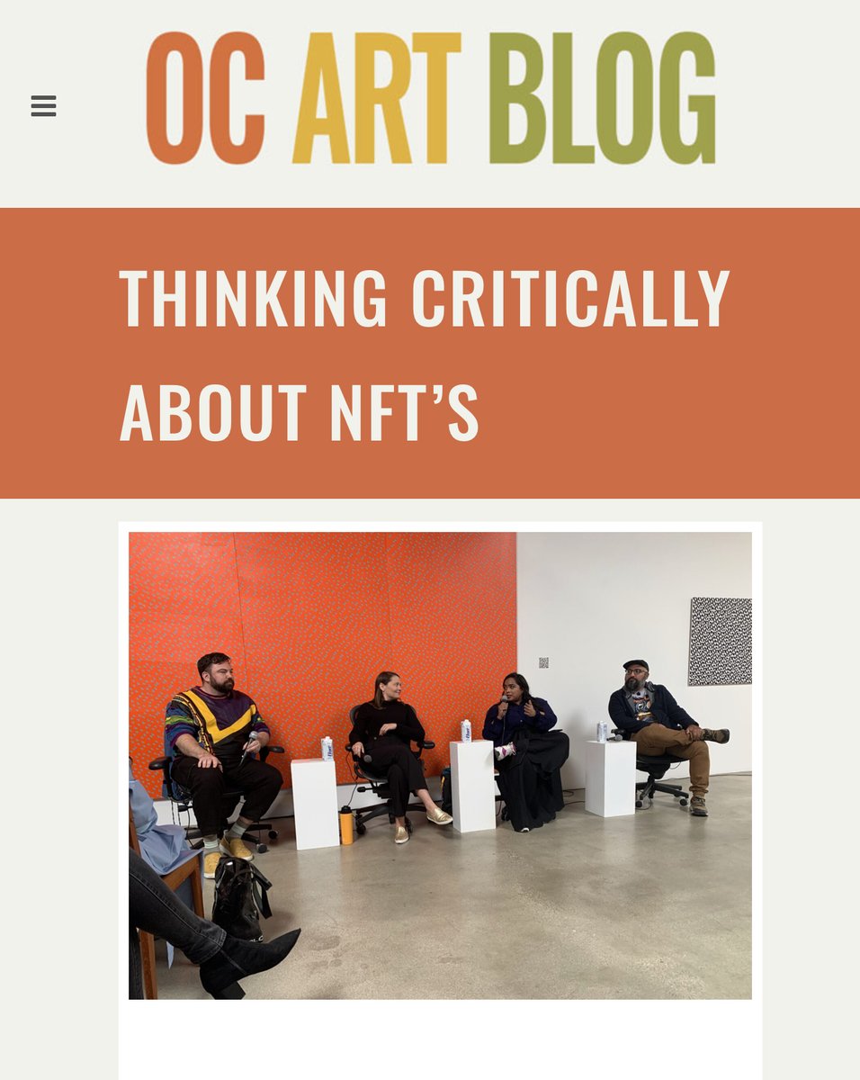 OCArtBlog's tweet image. Nothing is true and everything is possible. 
– Peter Pomerantsev
Thinking Critcally About NFT's
ocartblog.com