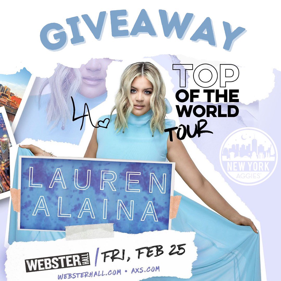 We’re excited to be teaming up with <a href="/bowerypresents/">The Bowery Presents</a>, and are giving away a few pairs of tickets to Lauren Alaina at Webster Hall on Friday, 2/25! Head over to our instagram for more details!