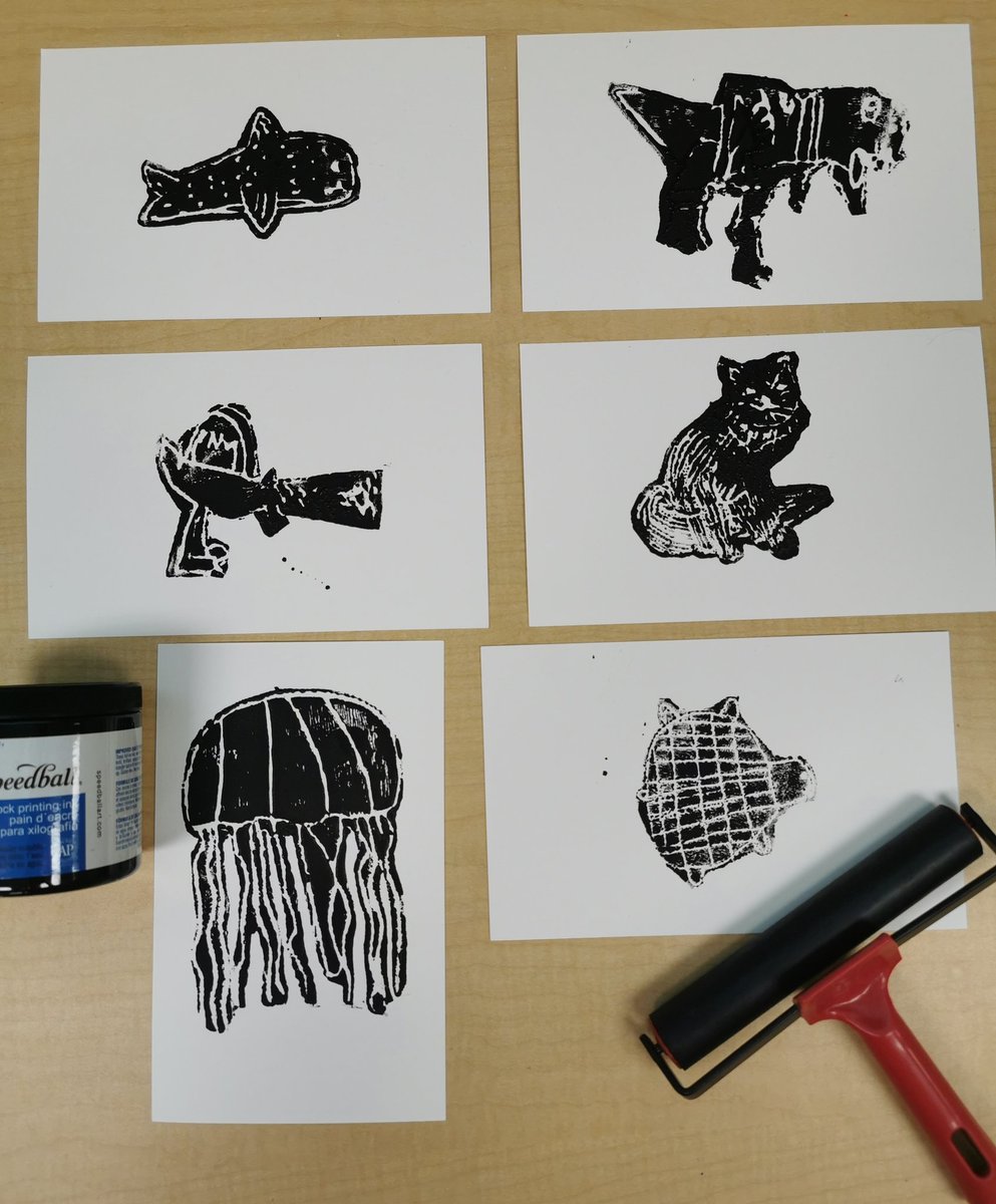Printmaking Part 1 with G 3/4s today. We'll finish these off with a bleeding tissue paper background next class. <a href="/JamesPotterPS/">James Potter PS</a> <a href="/tesslonglade/">Theresa Longlade</a>