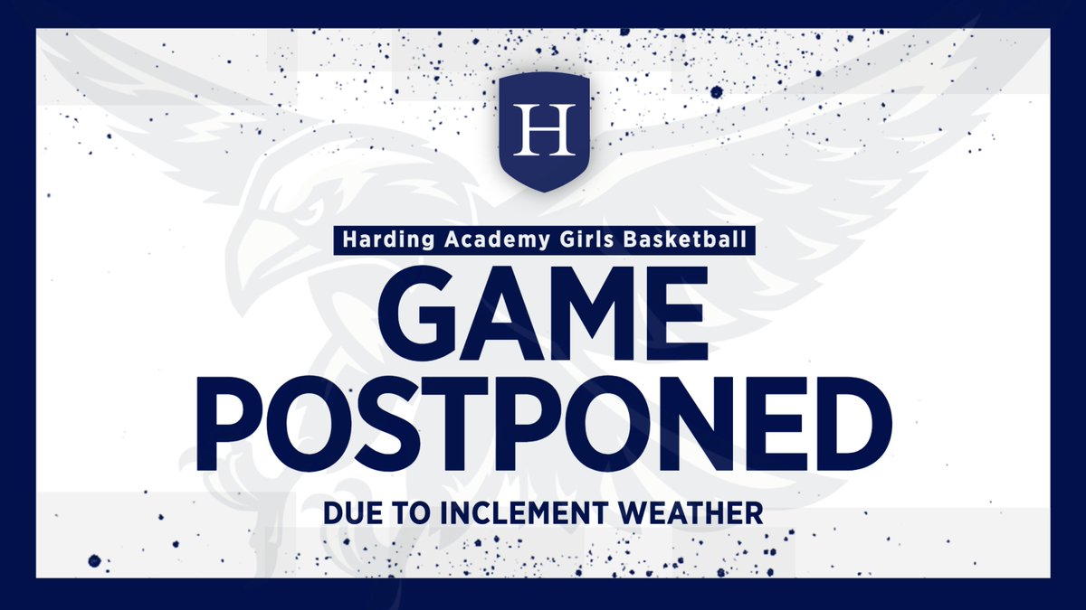 Harding_Hawks's tweet photo. The game for today has been postponed. We will communicate a reschedule date and time when we know more information. https://t.co/mNu1HV4lQ8