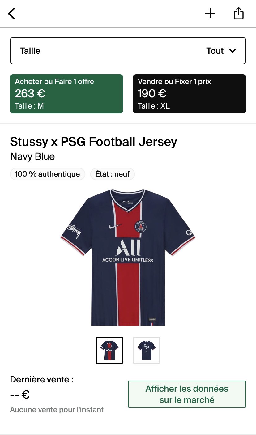 Stussy x PSG Football Jersey Navy Blue