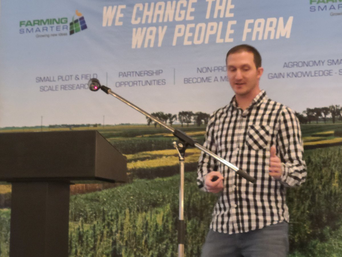 FarmingSmarter's tweet photo. Bringing us back from a break,  Trevor Deering our Custom research lead talking about Alfalfa weevils. #fscon22 #westcdnag https://t.co/GLVAlkPv3H
