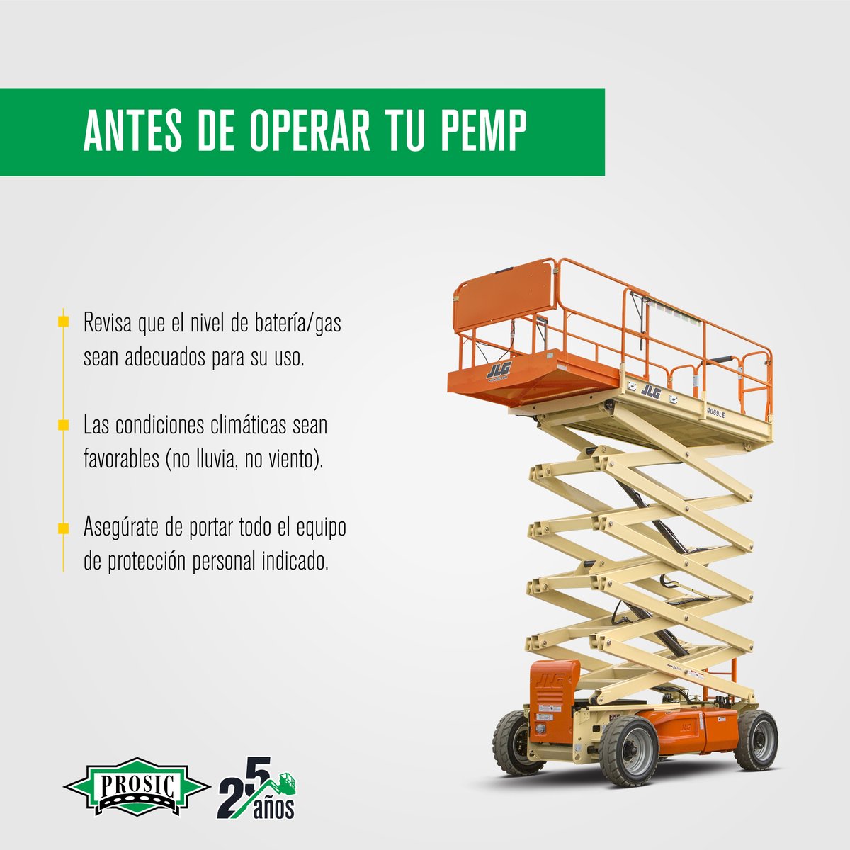 prosicmexico's tweet photo. ⛔️✋ ¡Alto! ¿Ya revisaste estos puntos antes de operar tu plataforma de elevación? Recuérdalos para que trabajes con mayor #Seguridad

#PEMP #PROSIC #Plataformasdeelevación https://t.co/cgGJPDIDNZ