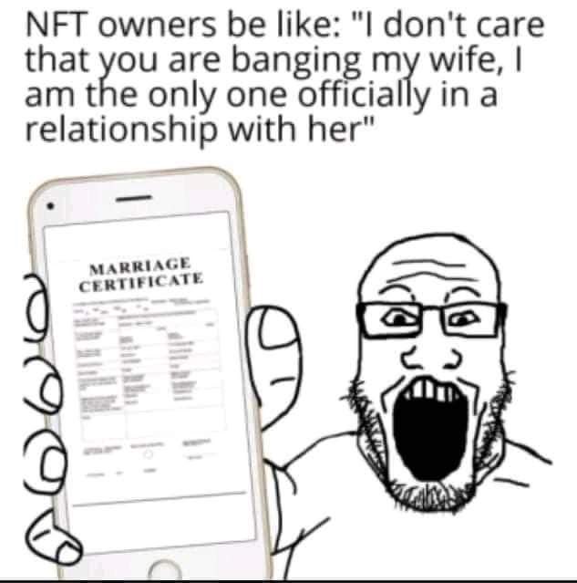 NFT &amp; Marriage lol🤣

#NFT #NFTCollection #NFTs  #NFTCommunity  #NFTartist #nftmemes #opensea #blockchain #Metaverse #nftmeme #MEMES