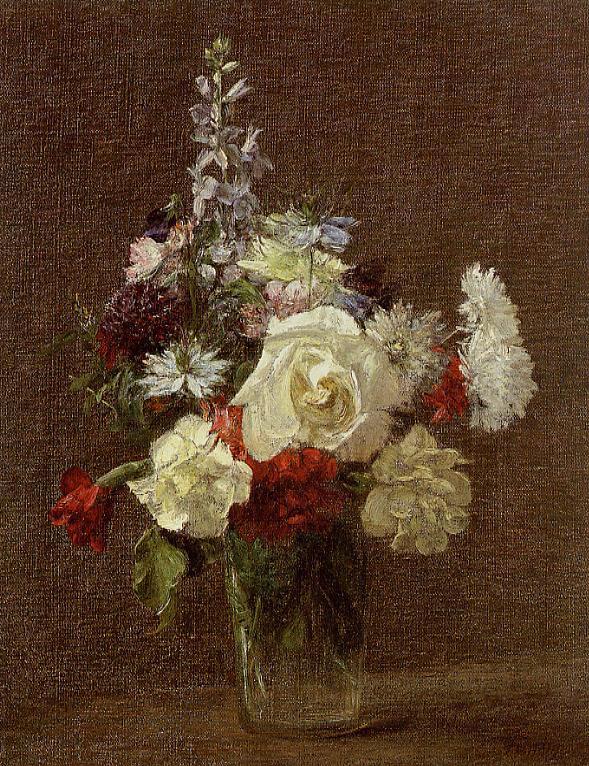 Mixed Flowers, 1887 #henrifantinlatour #fantinlatour