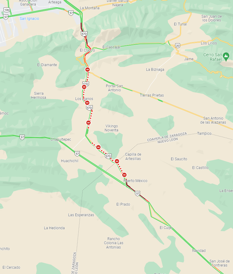 monitoreojrg's tweet photo. Buen día. Se tendrá información del  tramo Carretero Matehuala - Monterrey Km 196, con dirección a Caseta de los Chorros esta detenido.
@Circuito_mx
@CAPUFE
@CNAC_GN
@GN_MEXICO_. https://t.co/M0FPmVVFgq
