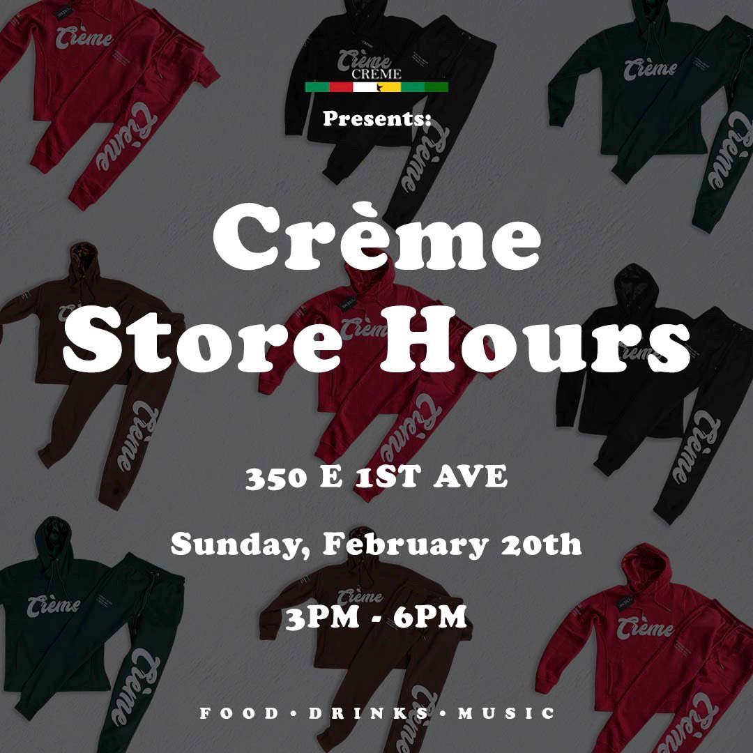 cremedesigner's tweet photo. It’s about that time! 🍦❤️‍🔥

Come hang out with us downtown this Sunday for our first ever store hours!

Vibes provided: Food/Drinks/Music 🥳🎊 https://t.co/qu2PxVFqQZ