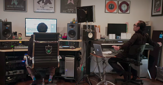 LabeledN's tweet photo. This is a still from the new Sparks Bros doc on Netflix. Super inspiring! Put an ocean between them and that's how we work, on identical DAWs. https://t.co/bbmwfHbzYG