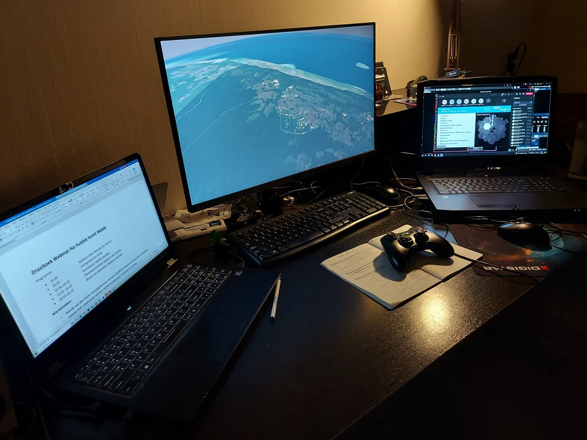 Klaar voor de start.....van het webinar 'Webb's blik op het heelal' met een lezing van Mariska Kriek, Webb quiz en NOVA @astronomienl planetarium voorstelling, in samenwerking met <a href="/eseroNL/">ESERO NL</a> <a href="/WendyvdP/">Wendy van den Putte</a>