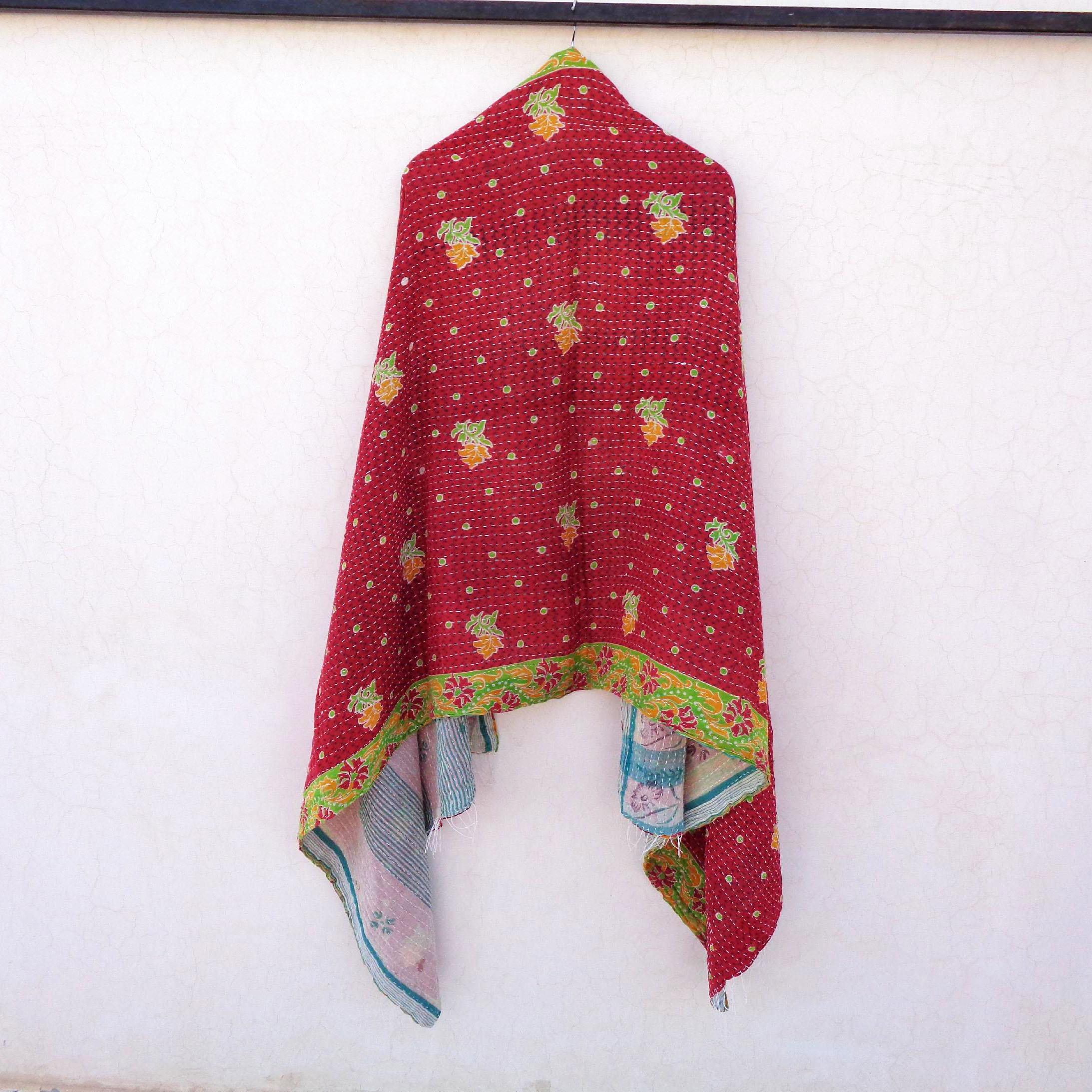 Cotton Vintage Kantha Scarf Antique Sew Long Reversible Scarf Hijab Scarves SW33