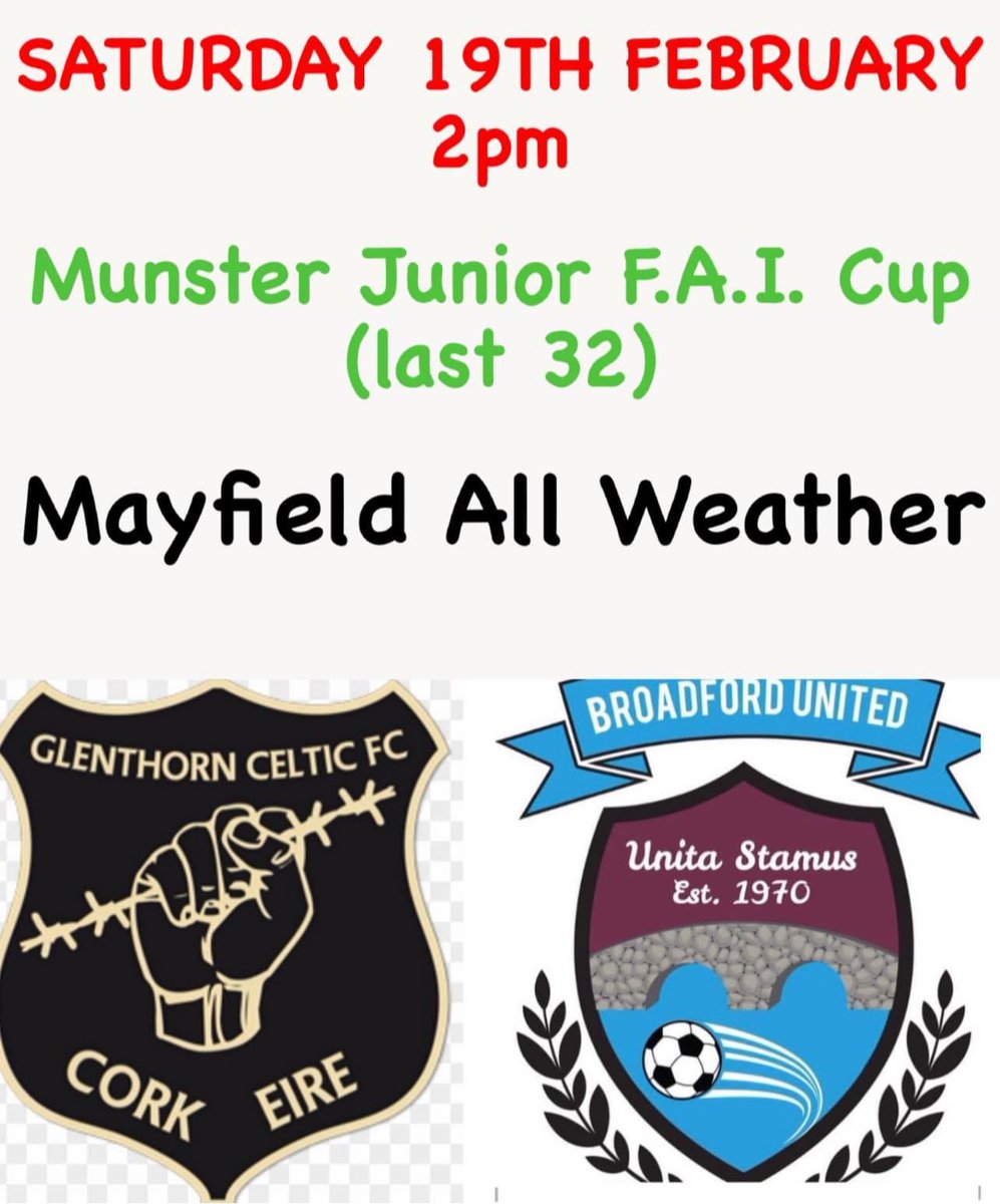 MurphysRockBar's tweet photo. Best Wishes to Glenthorn Celtic F.C. playing a big big game this Saturday !

Local support would be great for this lads up in Mayfield Community School All Weather st 2pm!

MUP the Thorn 🟢⚪️ https://t.co/SNETlIIGfv