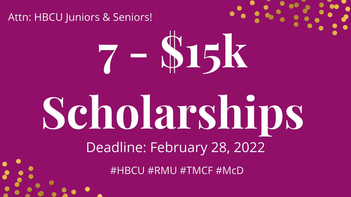 #hbcu #scholarships Feb 28 is the deadline! bit.ly/34v8hqC