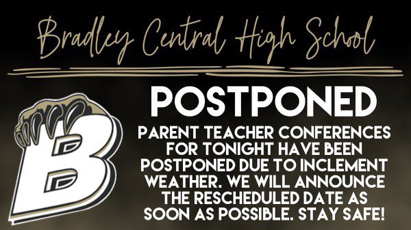 **ATTENTION** Changes to tonight’s schedule. This includes all class meetings.