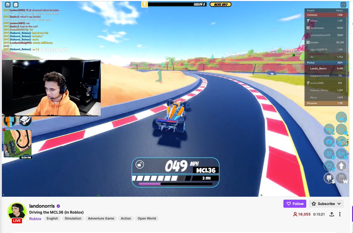 asimo3089's tweet photo. McLaren F1 driver @LandoNorris is playing #Jailbreak right now!
@McLarenF1 @Roblox https://t.co/SkVtIIOgME