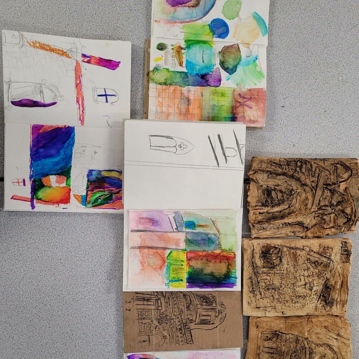 Another quiet day <a href="/RVHS_art/">RVHS Art</a> <a href="/RVHS_school/">Ryburn Valley High</a> !!!!! yr11 clay heads survived the kiln , fab year 13 work , a quick trip to <a href="/Proud2bBrow/">Bolton Brow Academy</a> then Art club to finish ! So amazing to see students if all ages at Art club and loving Art !#festivalofhope #moreartnotless