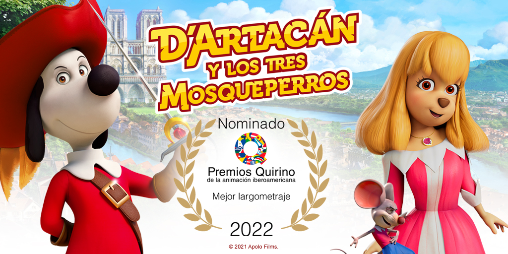 FilmsApolo's tweet image. ¡Es un gran honor compartir con todos vosotros nuestra nominación al Mejor Largometraje de Animación Iberoamericano en los Premios Quirino!
¡Vamos D'Artacán!
¡Uno para todos! y... ¡Todos para Uno!⚔️⚔️⚔️⚔️

#Dartacán #UnoParaTodos #TodosParaUno  #Animación #PremiosQuirino