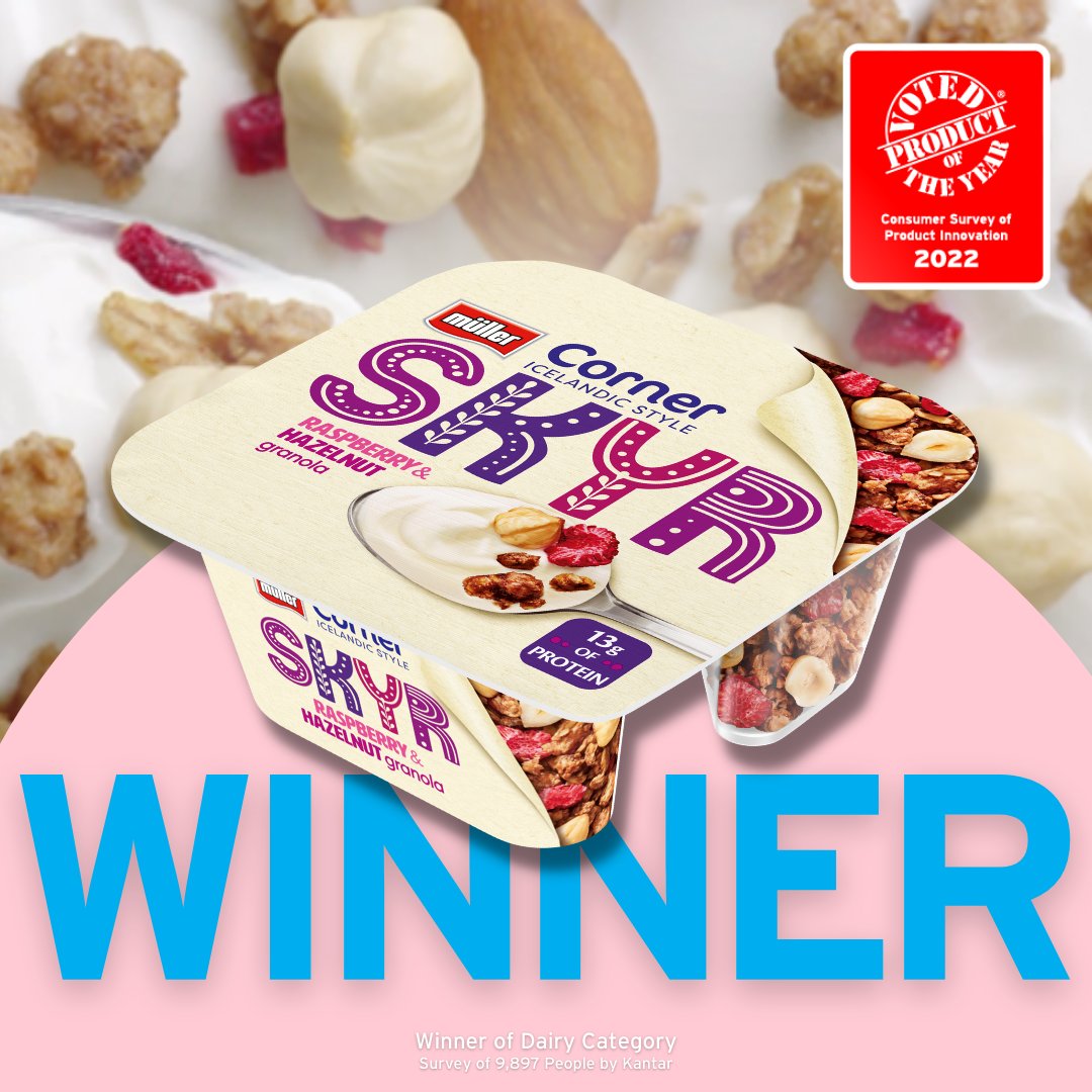 POY_UK's tweet photo. There’s delicious and then there’s a Müller Corner Icelandic Style Skyr.
A thick and creamy Icelandic style full-fat yoghurt & Quark mix! Heavenly! 🤤
Even better, YOU just voted it
#ProductOfTheYear in the Dairy Category. 🏆
#Müller #MullerCorner #SupermarketBestBuys https://t.co/B1azQlBE6l
