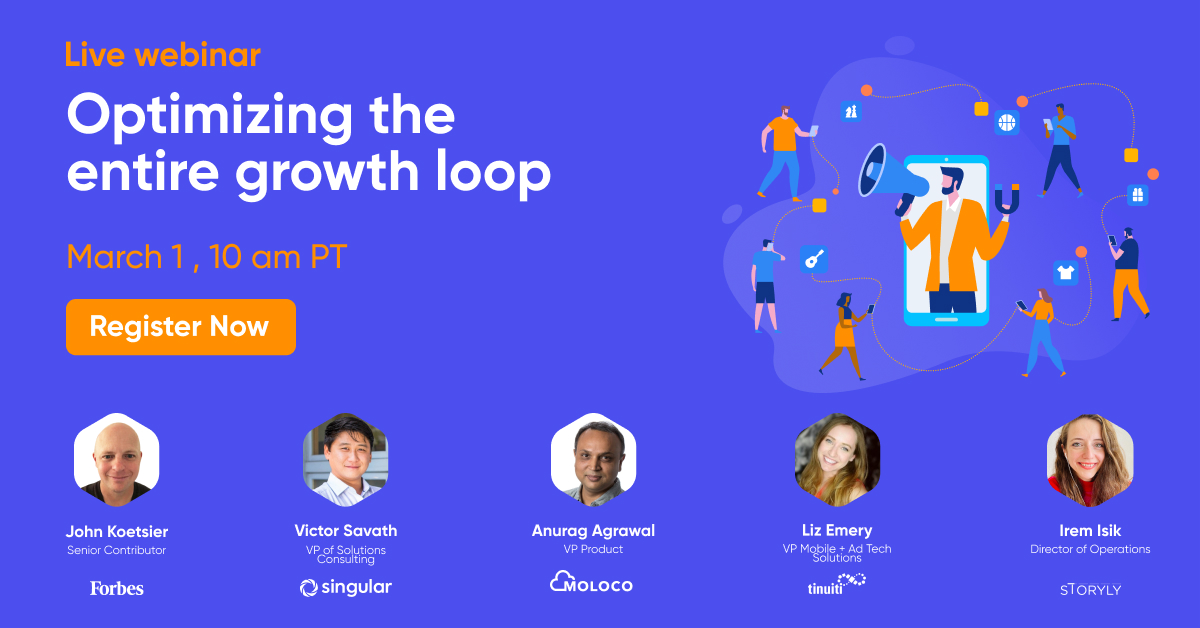 🎙Join us for a webinar “Optimizing the Entire Growth Loop” on March 1st! Our VP Product, Anurag Agrawal, and industry experts will discuss best practices for scalable and sustainable growth from acquisition to retention with full-funnel marketing.  
👉 bit.ly/3GFHkho