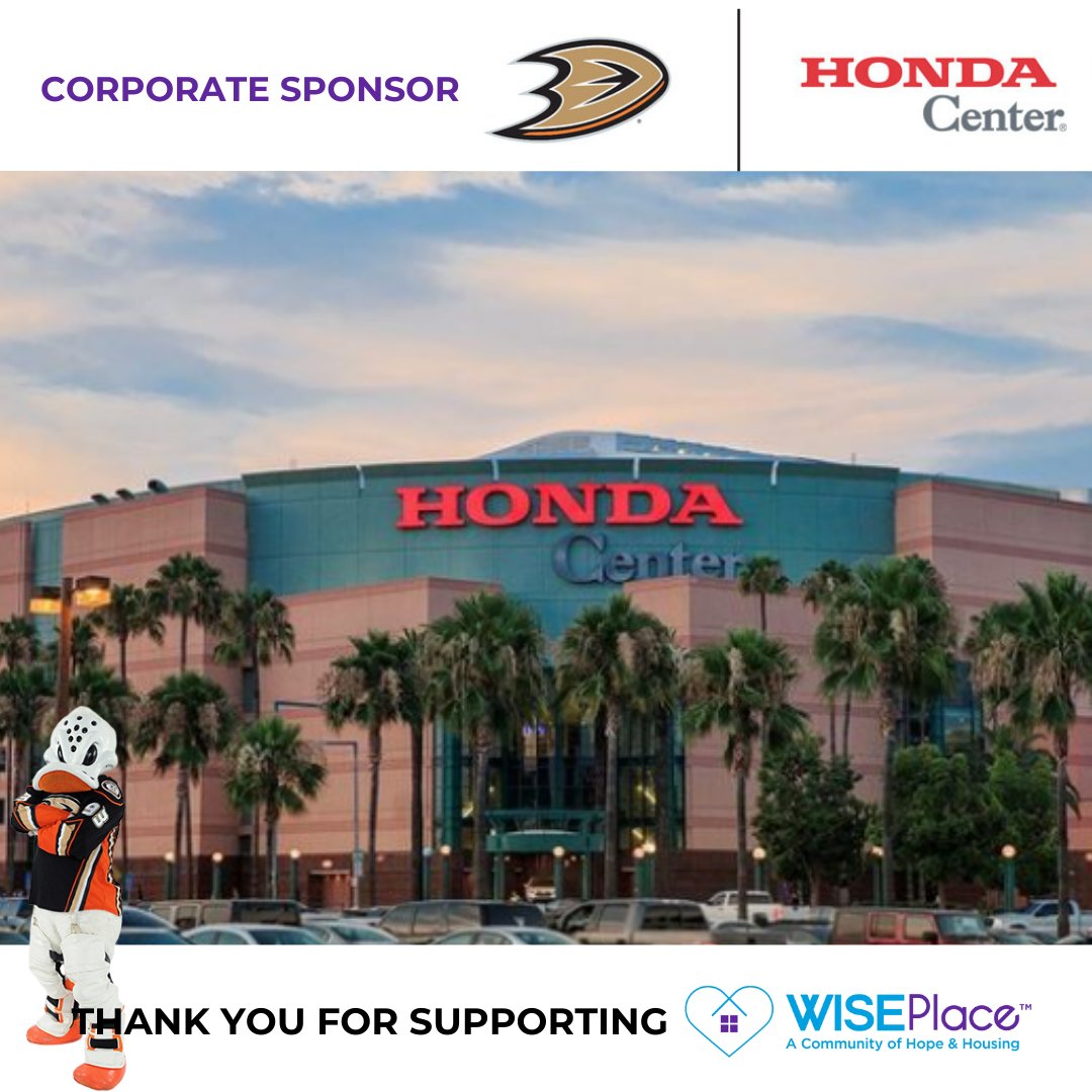 WISEPlace's tweet photo. Thank you to the @AnaheimDucks and @HondaCenter for being a CorporatePartner to #WISEPlace for more than 10 years!
To learn more about becoming a corporate partner, visit https://t.co/exk17b6GT7 https://t.co/pLrwwDwQmJ