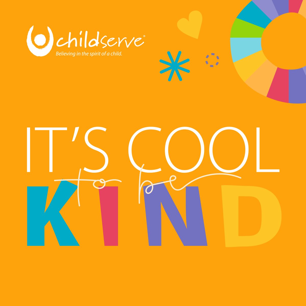 ChildServe's tweet photo. We think being kind is pretty cool! On this #RandomActsOfKindnessDay, we encourage you and your family to sprinkle a little bit of kindness everywhere you go.  ✨ https://t.co/OCXV7bnmHJ