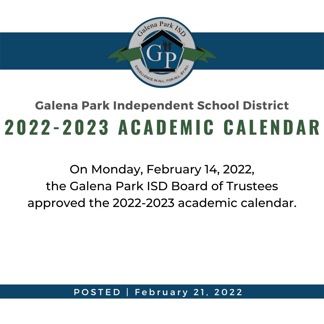 Galena Park Isd Calendar 2022 2023 تويتر \ Official Tice Elementary (Ticeelementary@)
