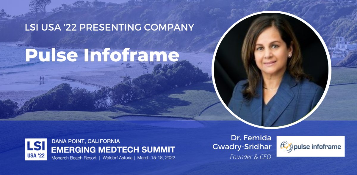 lsintelligence's tweet photo. Congratulations to Dr. Femida Gwadry-Sridhar, Founder & CEO of @pulseinfoframe, for being selected as an Innovation Leader for the #LSIUSA22 Emerging Medtech Summit.
Join us at #LSIUSA22
Learn more: https://t.co/keW78nky2U
#PulseInfoframe #medicaldevice #medicaldevices https://t.co/rErKPaS4dz