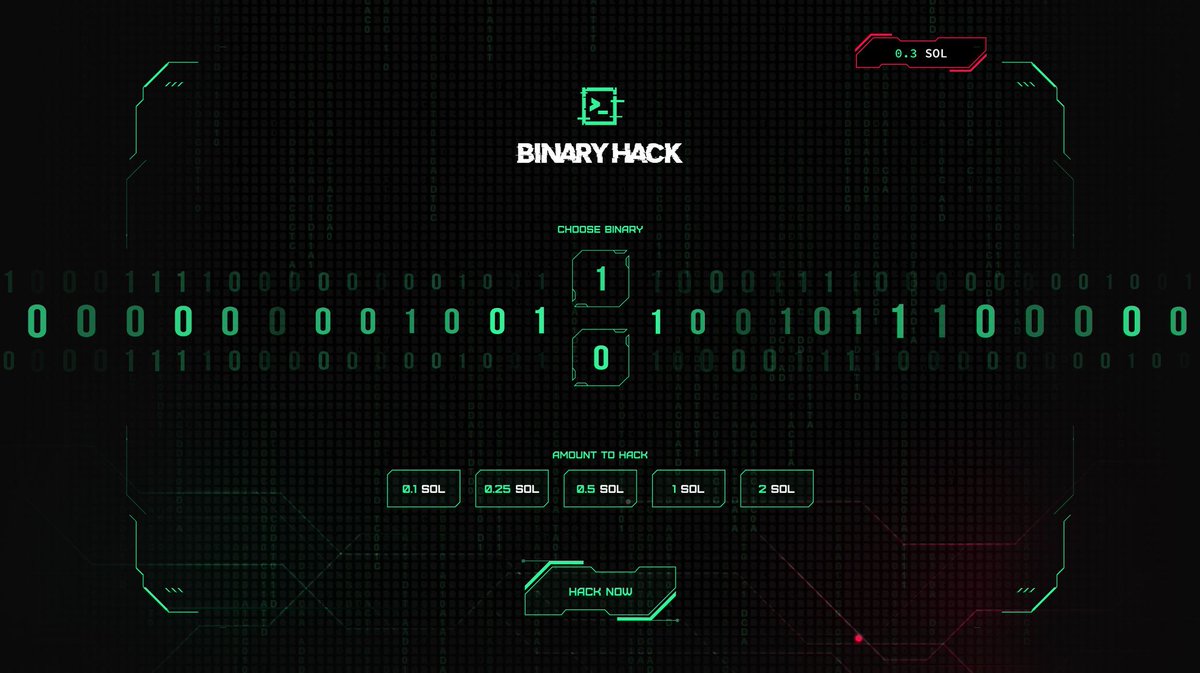 DarkTerminalSol's tweet photo. Binary Hack sneak peek!

>_

#Solana #SolanaNFTs https://t.co/m8zgcyzKhh