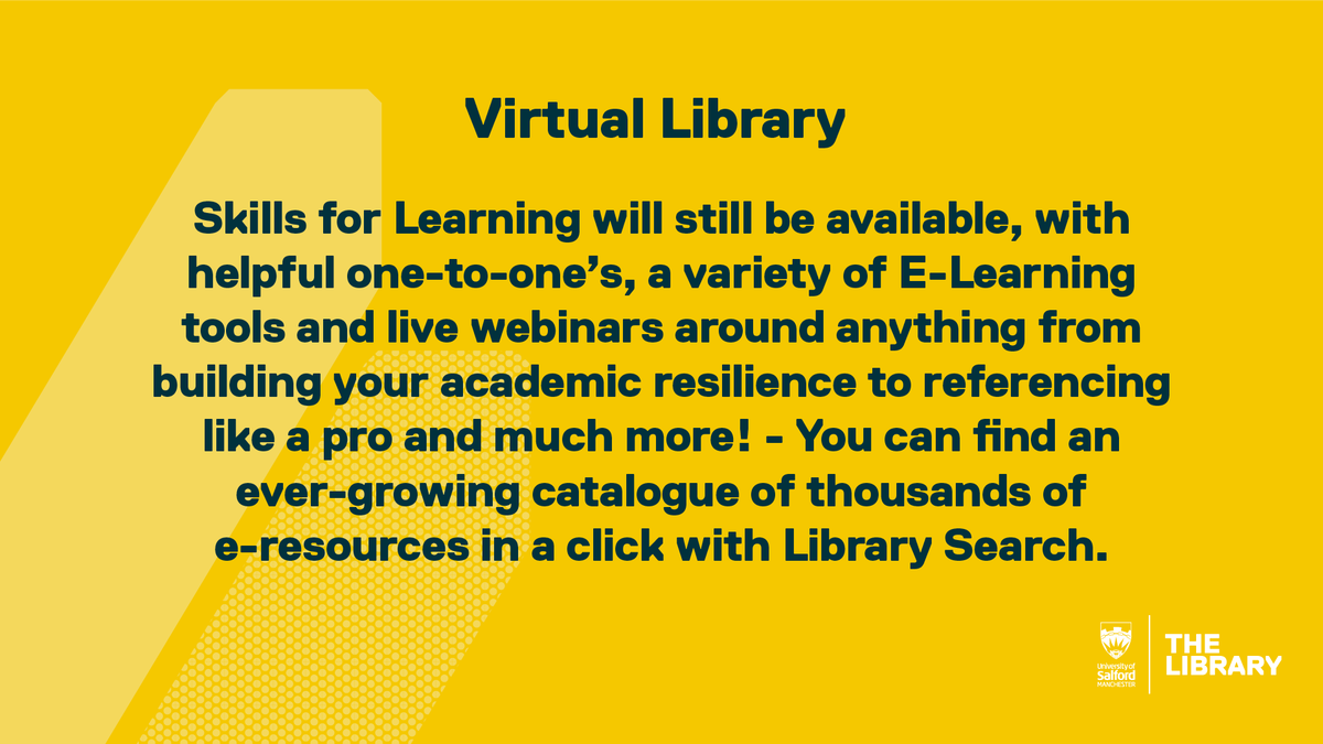 We still have many online resources available to help you with your studies. Click the link for access linktr.ee/salfordunilibr…