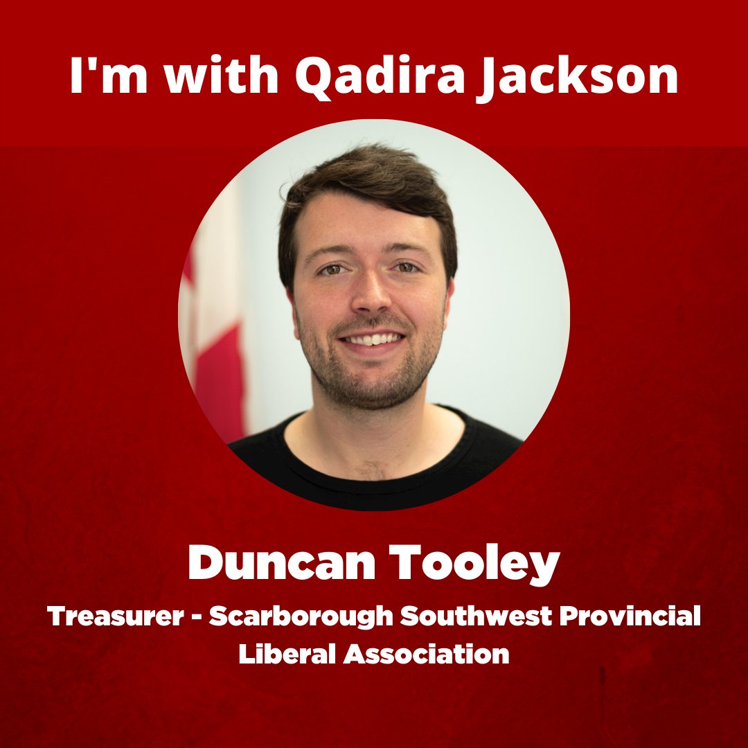 Duncan Tooley is supporting me in becoming the next <a href="/OntLiberal/">Ontario Liberal Party | Parti Libéral de l'Ontario</a> candidate in Scarborough Southwest because I have the skills and motivation to help rebuild our party. 

Learn more about what he has to say here: facebook.com/voteqadira #onpoli #ssw #scarbTO <a href="/TooleyDuncan/">Duncan Tooley</a>