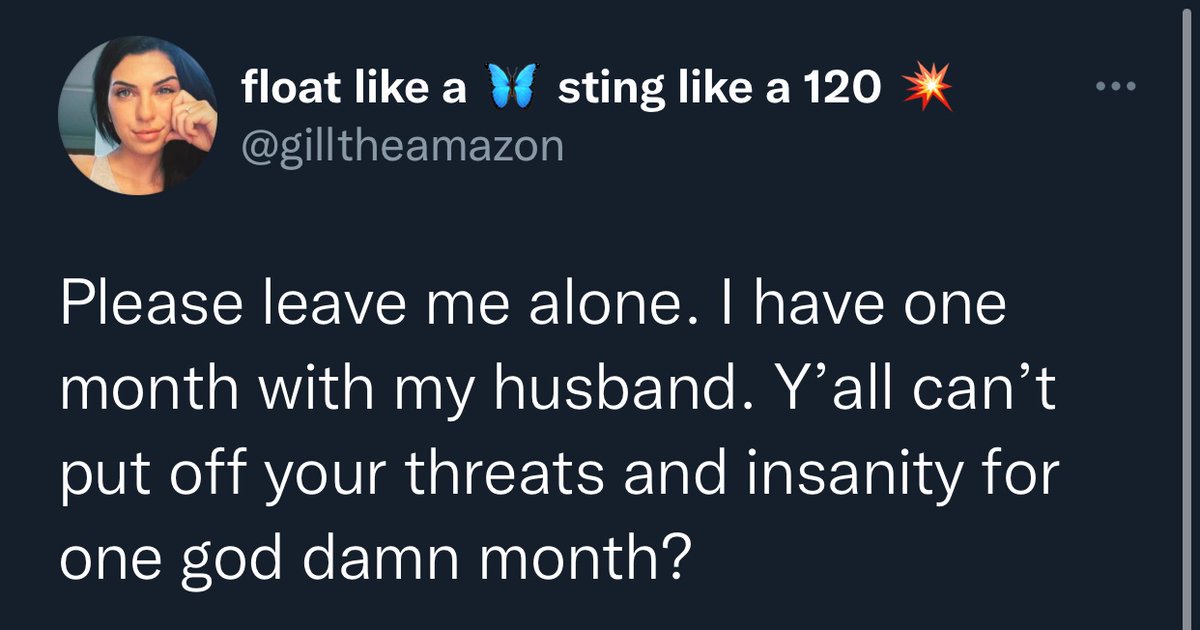 SvetPar91's tweet photo. don’t think @gilltheamazon cares about whats going on in the lives of the people she and her ppl bully/harass #miltwitter but 👍🏻 https://t.co/nqIoN0BIiX