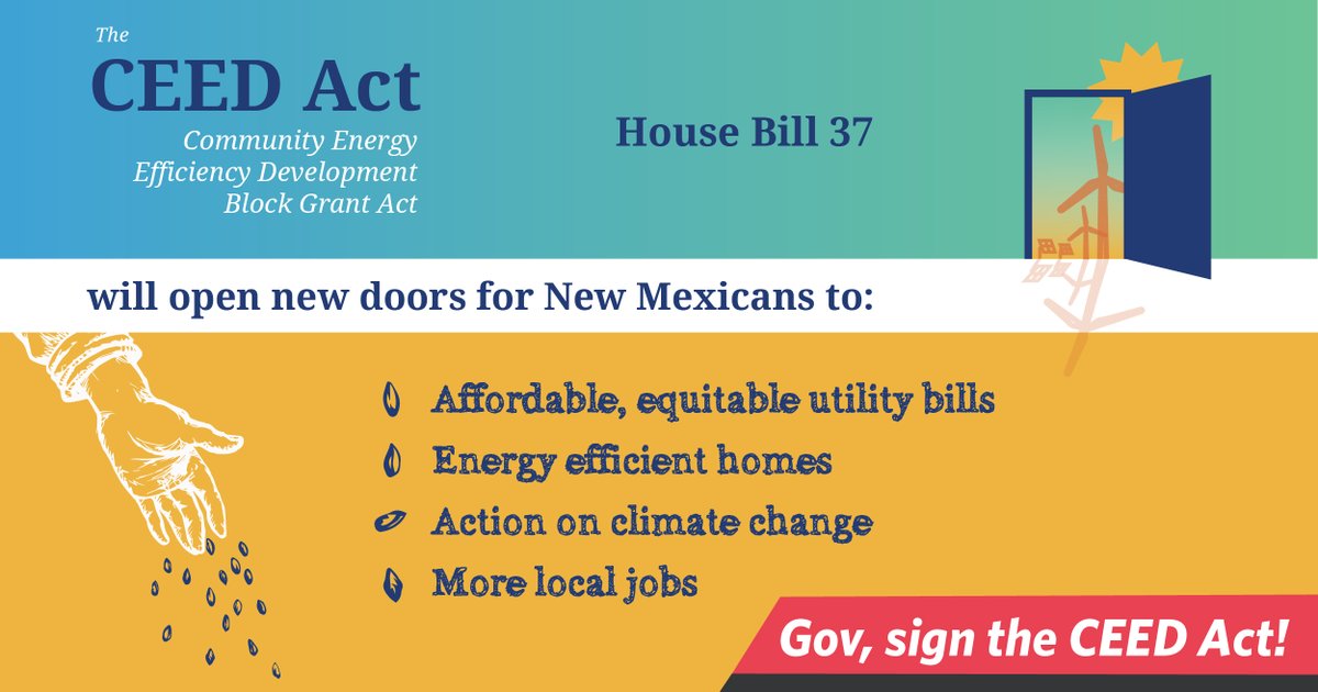 CAVUorg's tweet photo. 👏👏👏 #HB37 the #CEEDAct passed the #NMLeg House 44-24 and the Senate 26-14 and now heads to the governor’s desk!
🌞 The CEED Act will open new doors for New Mexicans, supporting those that are most impacted by #ClimateChange while creating local jobs & reducing pollution. https://t.co/bV16gnLTPM
