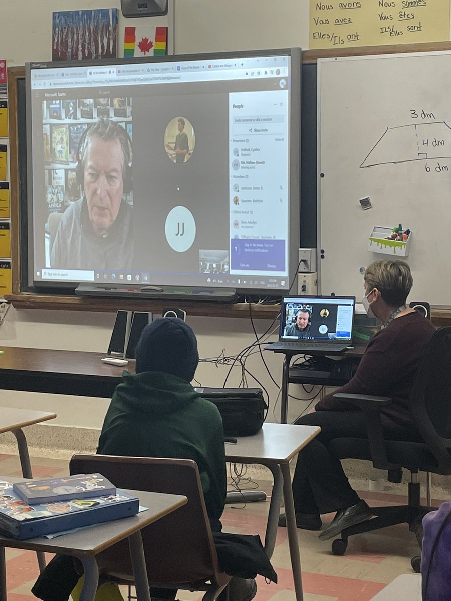 ModuleAcadie's tweet photo. Thank you @EricRWalters for speaking to our grade 7 and 8 students today! It’s wonderful to hear about your projects and your writing process. Also, #HabsRule. #TheKingOfJamSandwiches https://t.co/nNKp3H9vH3