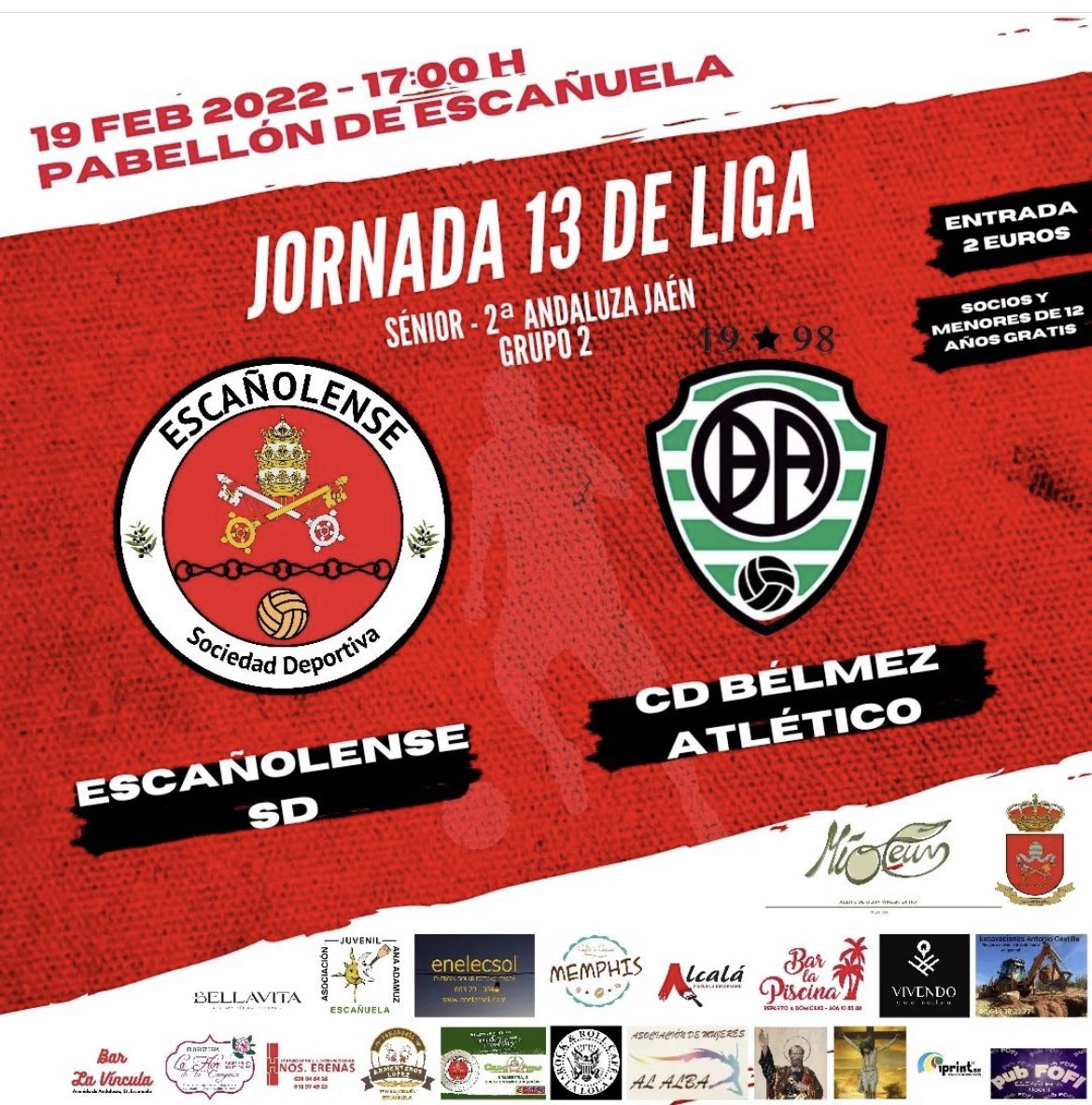 ⚽ JORNADA 13 DE LIGA ⚽
Último partido de Liga en casa no de nuestro equipo Sénior, en el que nos enfrentamos nada más y nada menos que al vigente campeón de Liga, así como de Copa.
Además, podréis verlo retransmitido en directo en el canal de Youtube de <a href="/JaenenJuego/">JaenEnJuego.com</a>