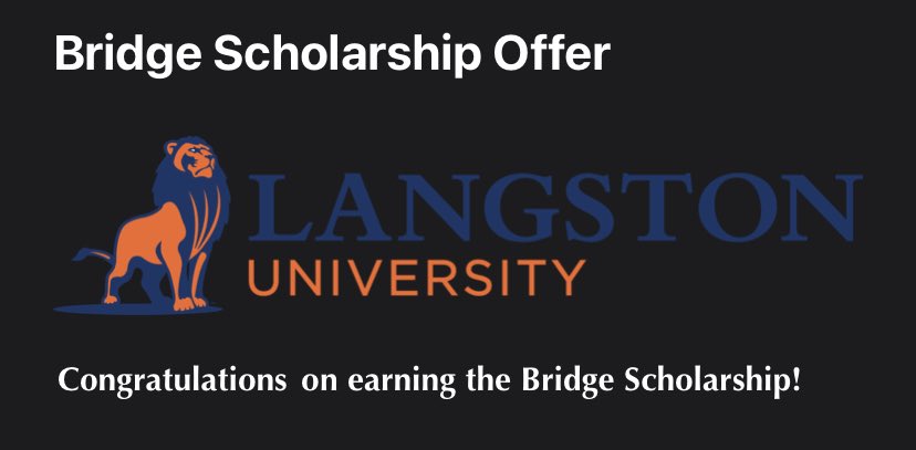 DBrandy8's tweet photo. Blessed to receive the bridge scholarship to Langston University https://t.co/ApmKbyxA2E