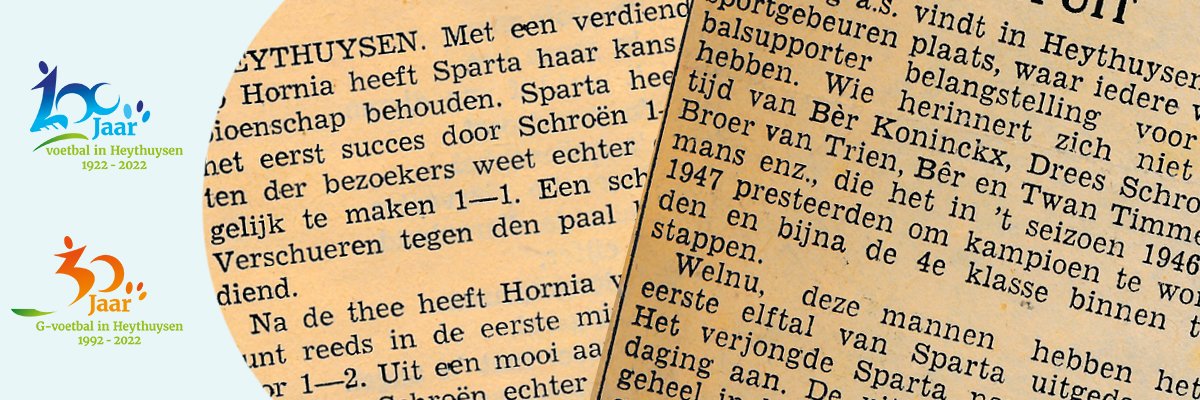 Dat is ook 100 jaar S.V. Heythuysen: oude wedstrijdverslagen uit de vorige eeuw. Lees ze op onze website.

svheythuysen.nl/nieuws/bericht…