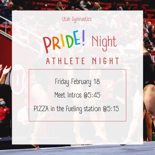 Student-Athletes, don’t miss out! Come support your fellow Utes.
<a href="/UtahGymnastics/">Utah Gymnastics</a>