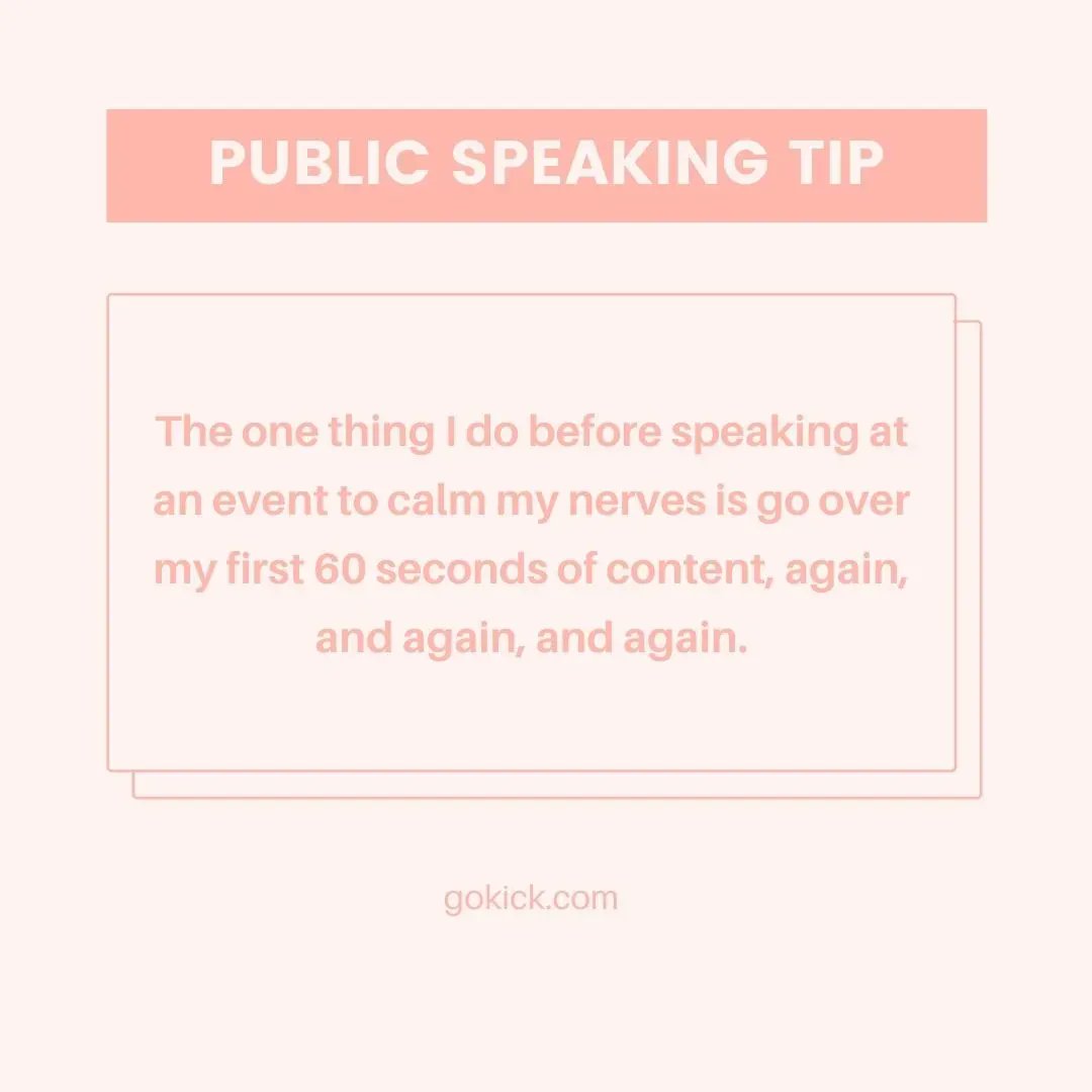 kickhealth's tweet photo. Practice the first 60 sec of your presentation. Then do it again. And again
.
For most, the start of the speech is the scariest part. Once you get into your groove, your confidence grows and you begin to feel more comfortable
.
#kickhealth #publicspeakingtips #presentationday https://t.co/NocU1zNPKW