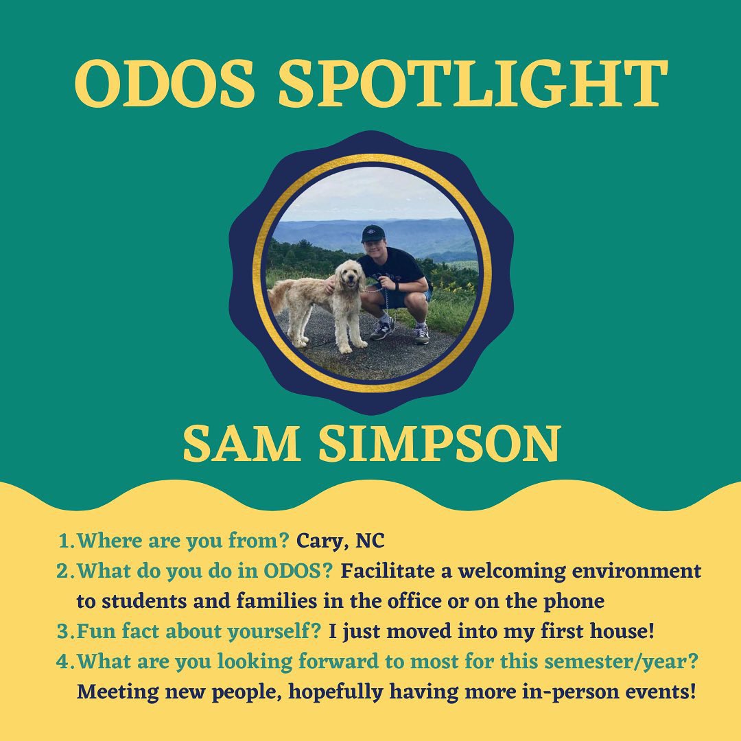 Seahawk_OCSS's tweet image. Over the next week, we will introduce you to the Office of the Dean of Students’ team!
For today’s ODOS Spotlight, meet Sam and Titus!