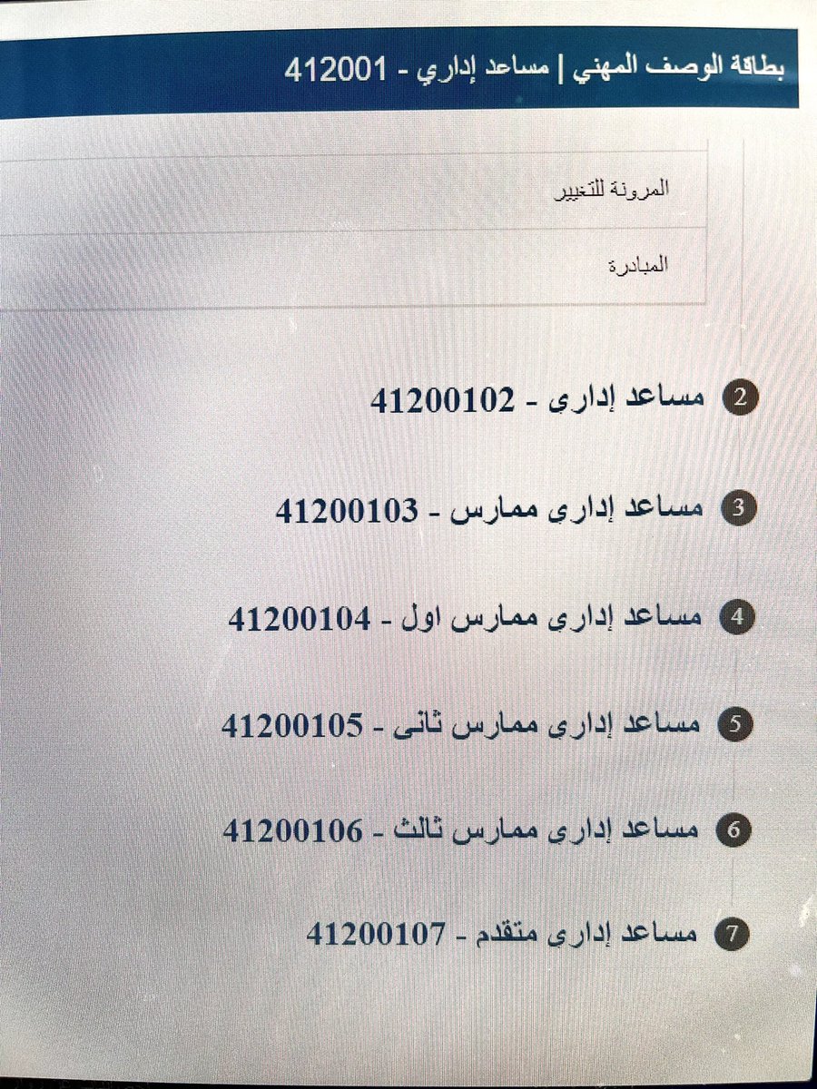 F_H_6's tweet photo. المساعد الاداري يبدأ بالتدرج في التصنيف المهني بالمسميات التالية في المراتب
م الثانية/مساعد اداري مساعد 
م الثالثة/مساعد اداري
م الرابعة/مساعد اداري ممارس
م الخامسة/مساعد اداري ممارس اول
م السادسة/مساعد اداري ممارس ثاني
م السابعة/مساعد اداري ممارس ثالث
م الثامنة/مساعد اداري متقدم https://t.co/d7vqCJbGhV