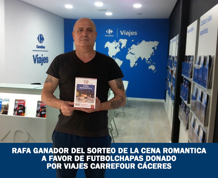 Enhorabuena a Rafa por ganar el sorteo de uno de nuestros patrocinadores ViajesCarrefour #Caceres de una cena romántica para 2 personas ❤️